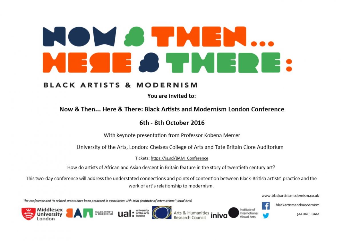 Black Artists & Modernism (BAM) Conference @Tate Britain, 6 Oct – 8 Oct 2016