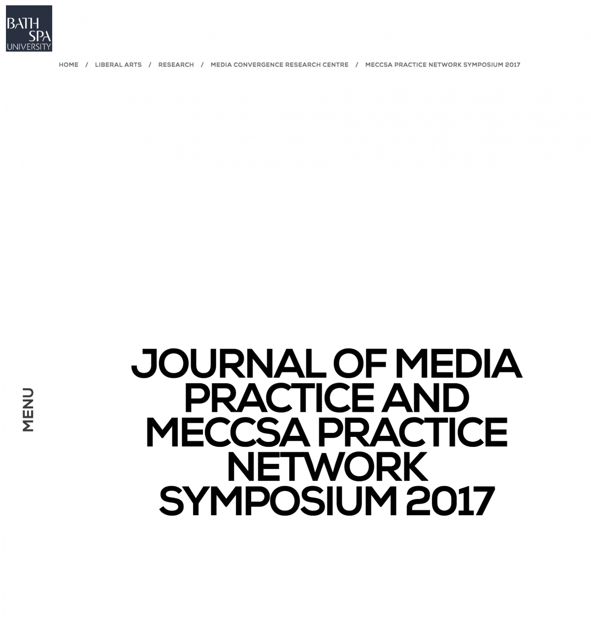 The Journal of Media Practice & MECCSA Practice Network Symposium 8 June 2017