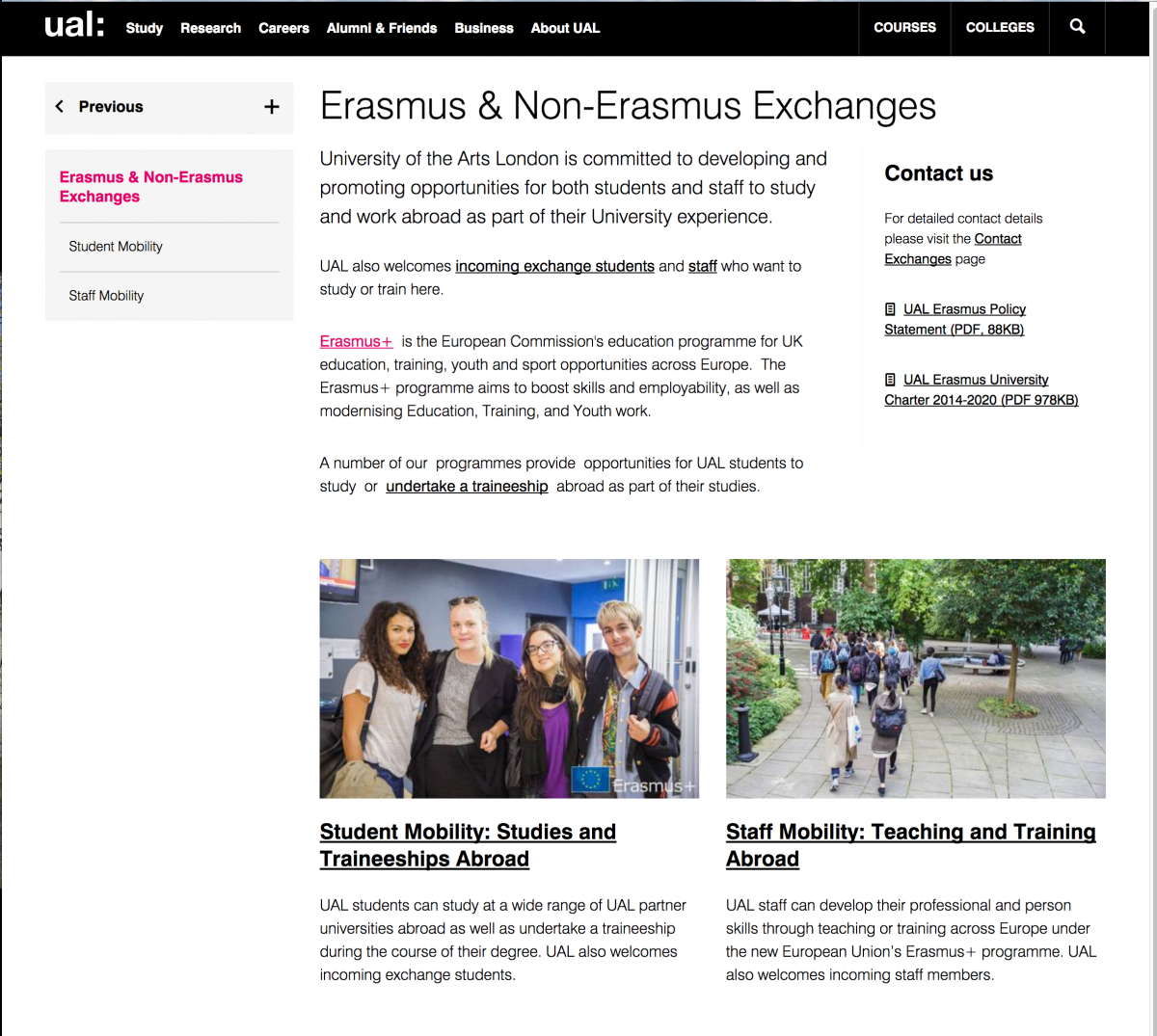 UAL ERASMUS exchange 2017