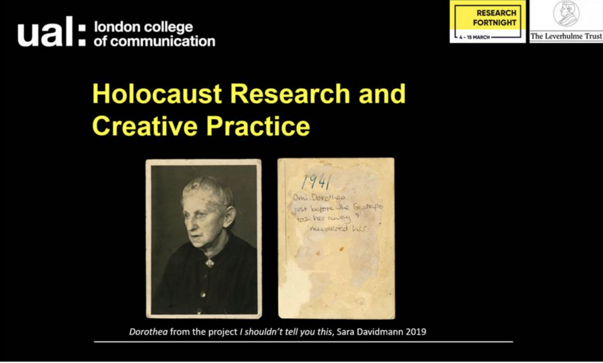 LCC Research Fortnight: Holocaust Research and Creative Practice 11 Mar 2019