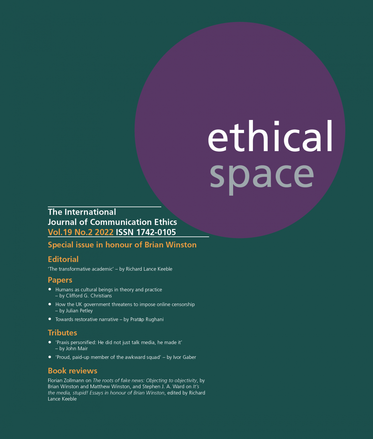 Ethical Space : The International Journal of Communication Ethics,  2022